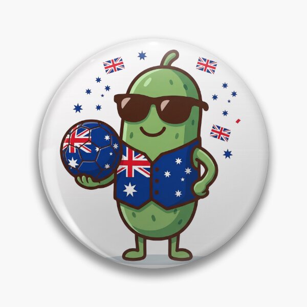 Item preview, Australia Soccer Pickle Cool Aussie Football Fan Design designed and sold by Basma Designs | Funny Shirts, Stickers & Mugs.