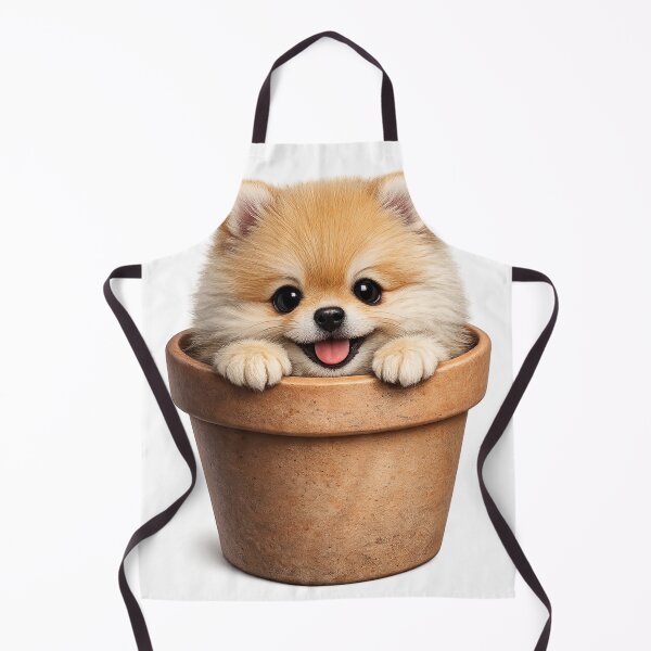Item preview, Cute Pomeranian Puppy in Flower Pot – Adorable Fluffy Dog Plant Art | Pomeranian Lover Gift designed and sold by irfanshikh.