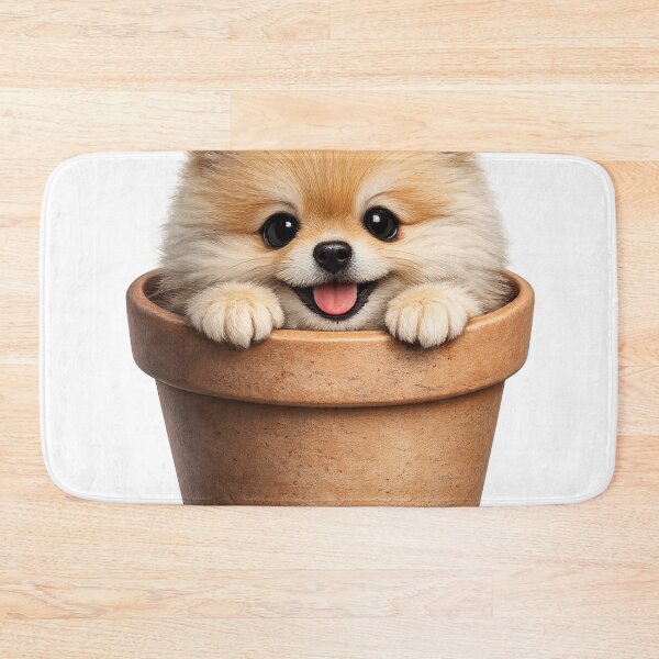 Item preview, Cute Pomeranian Puppy in Flower Pot – Adorable Fluffy Dog Plant Art | Pomeranian Lover Gift designed and sold by irfanshikh.