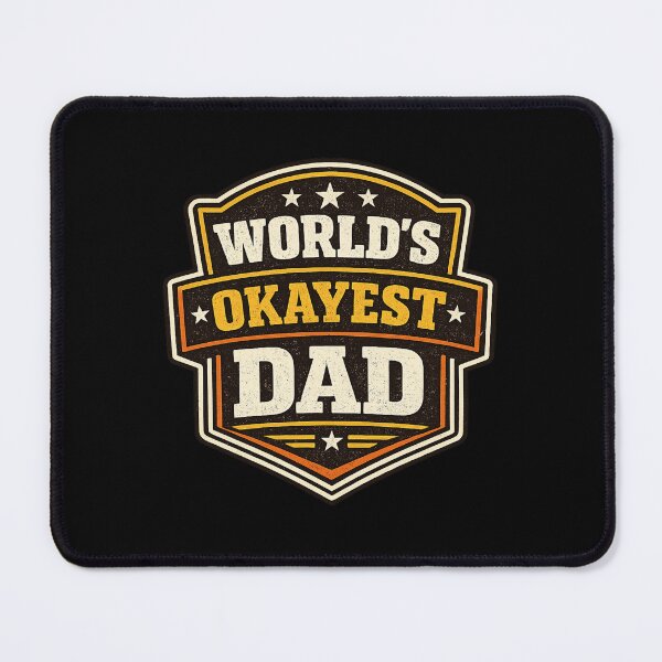 Item preview, Worlds Okayest Dad Retro Badge designed and sold by Snedsdigital.