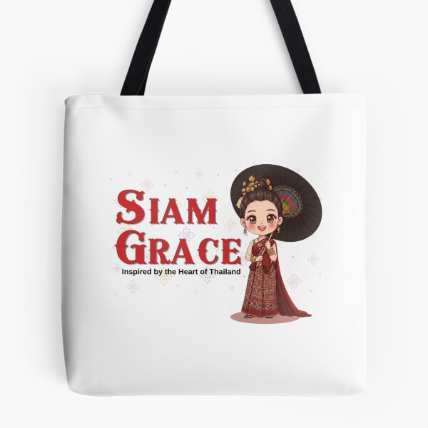 Item preview, Siam Grace | Lanna Girl with Bo Sang Umbrella | Northern Thailand Kawaii Illustration designed and sold by Beeform.