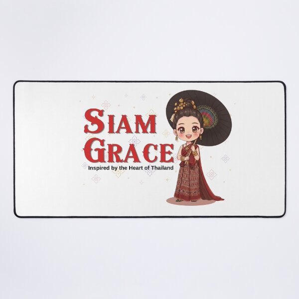 Item preview, Siam Grace | Lanna Girl with Bo Sang Umbrella | Northern Thailand Kawaii Illustration designed and sold by Beeform.