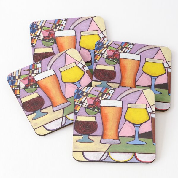 Artikelvorschau, Arten von Biergläsern für verschiedene Stile, Malerei, Schankraum-Bier-Wanddekoration, Bar-Alkohol-Kunst, abstrakte Craft-Bier-Kunst, Bier-Pints-Wohnheim-Poster entworfen und verkauft von Scott Clendaniel.