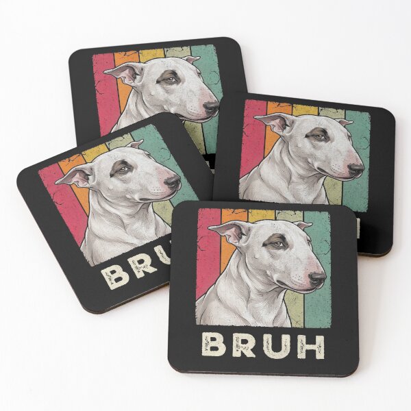 Item preview, Bruh Bull Terrier Retro Striped Dog designed and sold by d247.