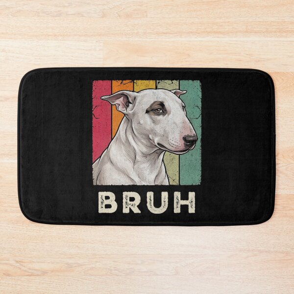 Item preview, Bruh Bull Terrier Retro Striped Dog designed and sold by d247.