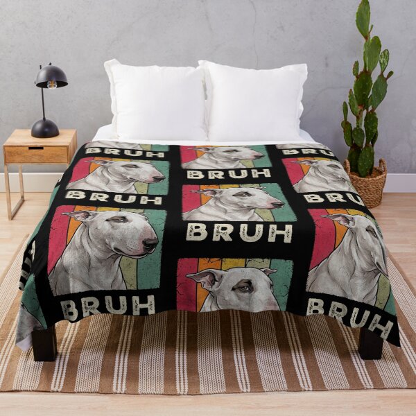 Item preview, Bruh Bull Terrier Retro Striped Dog designed and sold by d247.