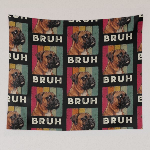 Item preview, Bruh Boxer Dog Vintage Retro Stripes designed and sold by d247.