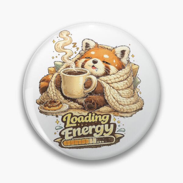 Item preview, Loading Energy – Cute Sleepy Red Panda Coffee Lover designed and sold by NarpLTD.