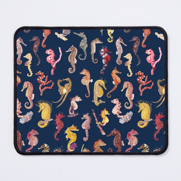 Item preview, SEAHORSES POSTER-navy blue line designed and sold by BEATRIZ ABAITUA.