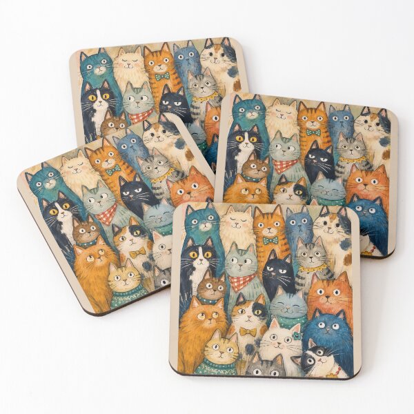 Item preview, Curious Cat Crowd designed and sold by PaisleyMarten.
