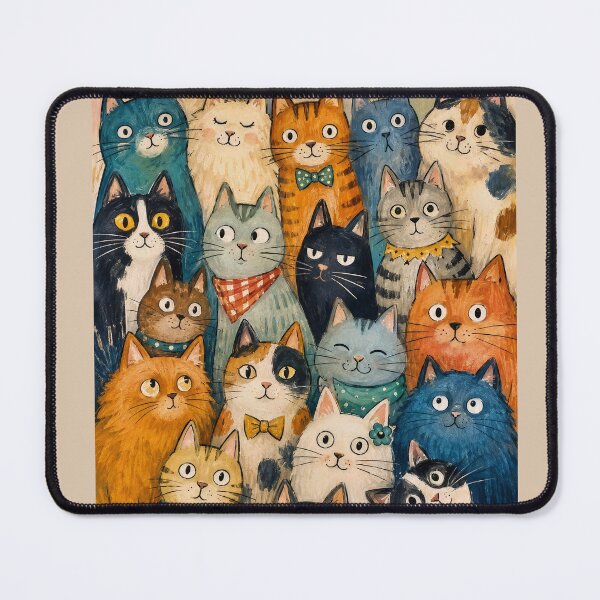 Item preview, Curious Cat Crowd designed and sold by PaisleyMarten.