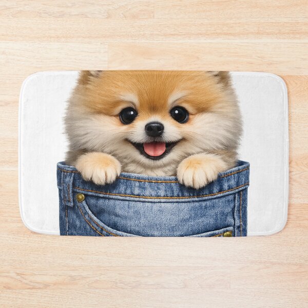 Item preview, Cute Pomeranian in Blue Jeans Pocket – Fluffy Pocket Puppy Denim Art | Pomeranian Lover Gift designed and sold by irfanshikh.