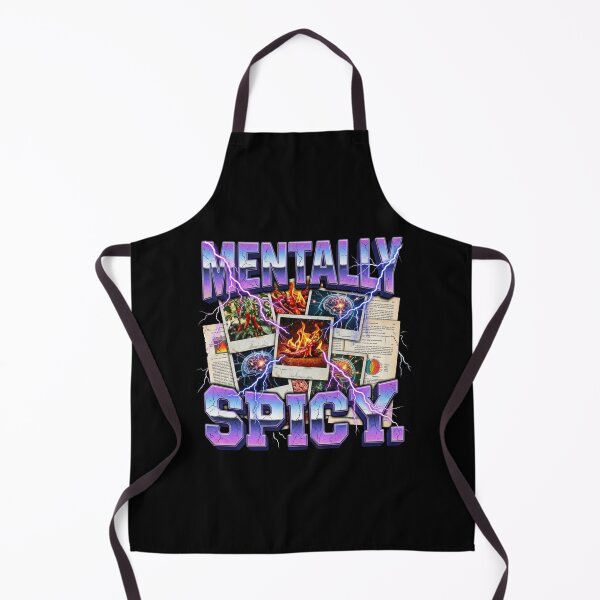 Item preview, Mentally Spicy Funny Neurodivergent Graphic, Sarcastic Y2K Chrome Typography, Retro Chili Art designed and sold by Keingdesign.