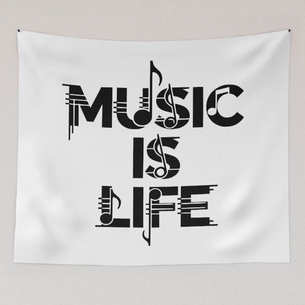 Item preview, Music Is Life - Abstract Musical Notes Typography designed and sold by Nikola Dio.