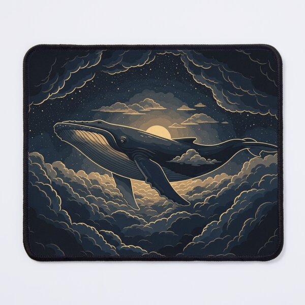 Item preview, Whale in the Midnight Clouds designed and sold by TheDenimArt.