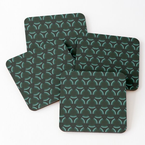 Item preview, Dark Green Geometric Scalloped Seamless Pattern designed and sold by IntelliMindDesigns.