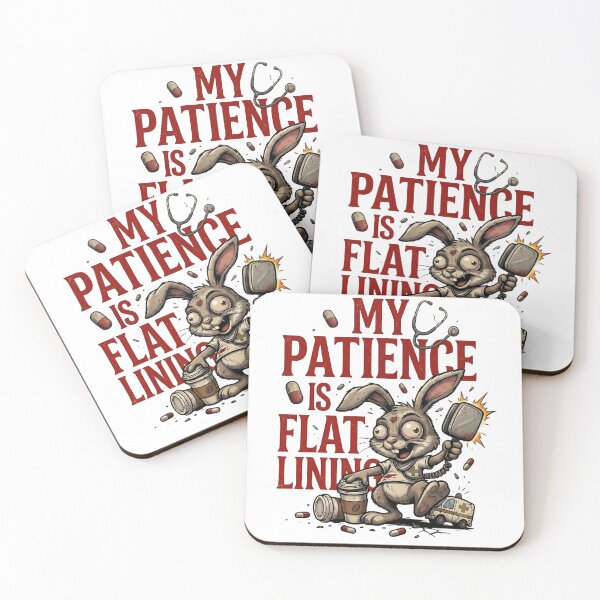 Item preview, My Patience Is Flatlining Sarcastic Medic Rabbit Working Late designed and sold by kndcreative.
