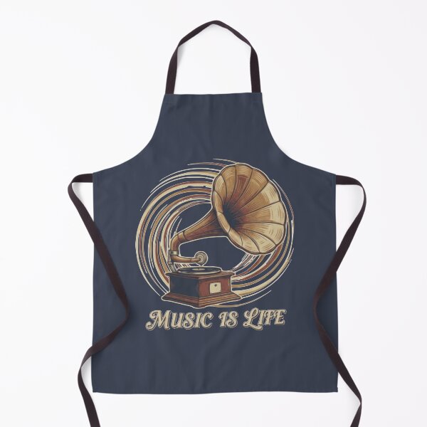 Item preview, Music Is Life Vintage Gramophone Retro Phonograph Art designed and sold by Nikola Dio.