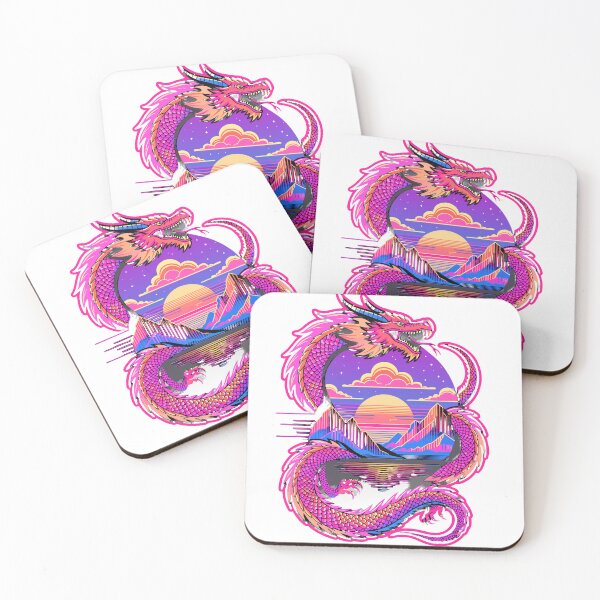 Item preview, Retro Sunset Dragon Synthwave Sticker designed and sold by inkfusionhub99.