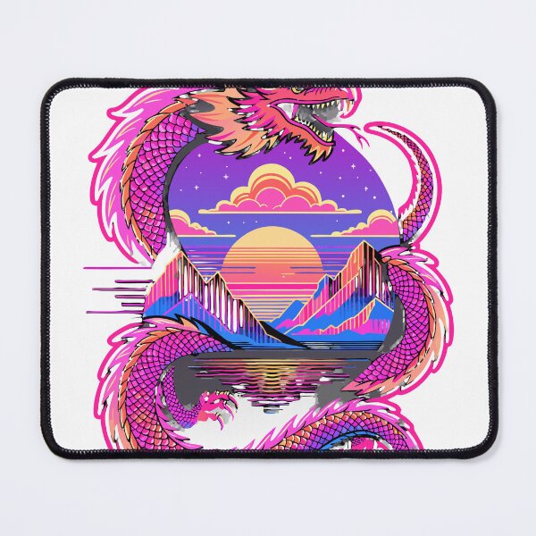 Item preview, Retro Sunset Dragon Synthwave Sticker designed and sold by inkfusionhub99.