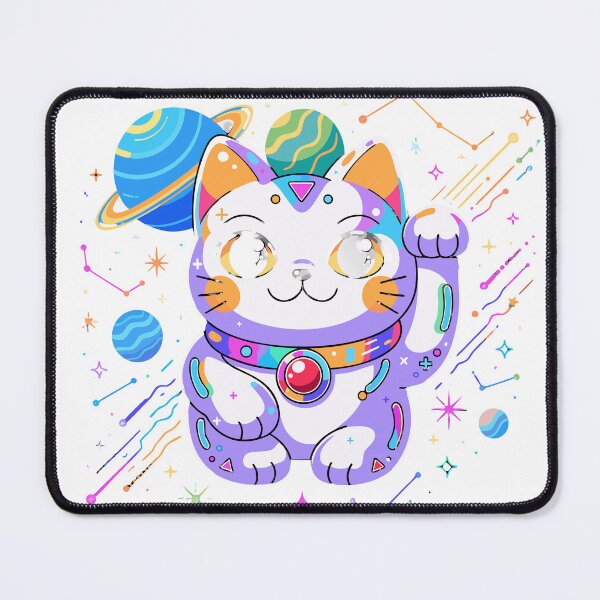 Item preview, Cosmic Lucky Cat Kawaii Space Sticker designed and sold by inkfusionhub99.