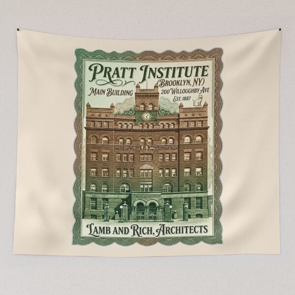 Item preview, Vintage Banknote Architecture - Historic Pratt Institute Main Building designed and sold by EvergreenPark - Tee Studio.