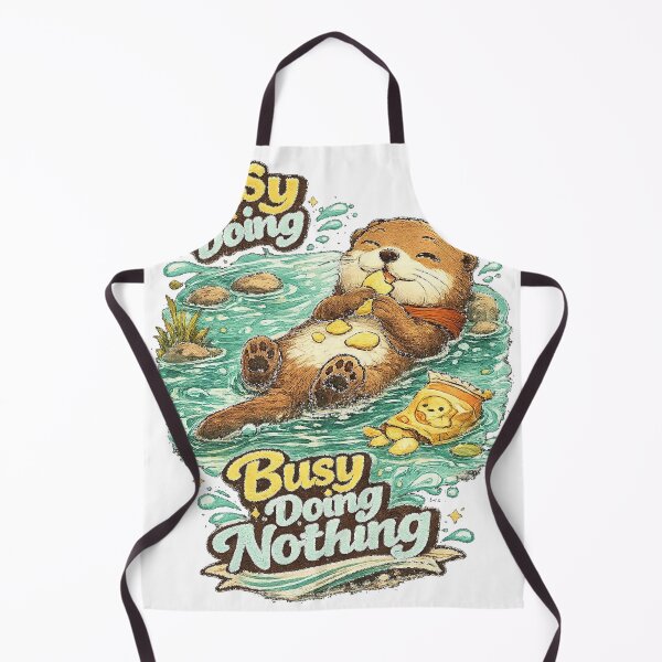 Item preview, Busy Doing Nothing – Relaxed Otter Cartoon designed and sold by NarpLTD.