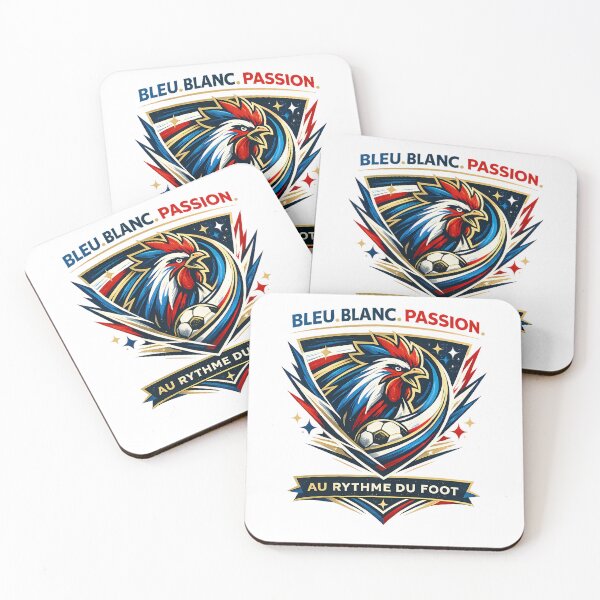 Item preview, Blue White Passion - French Rooster Crest in the Rhythm of Football designed and sold by Redfield Universe.