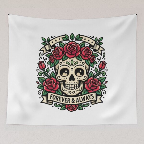 Item preview, Floral Skull Graphic Tee designed and sold by PixelStyle Studio.