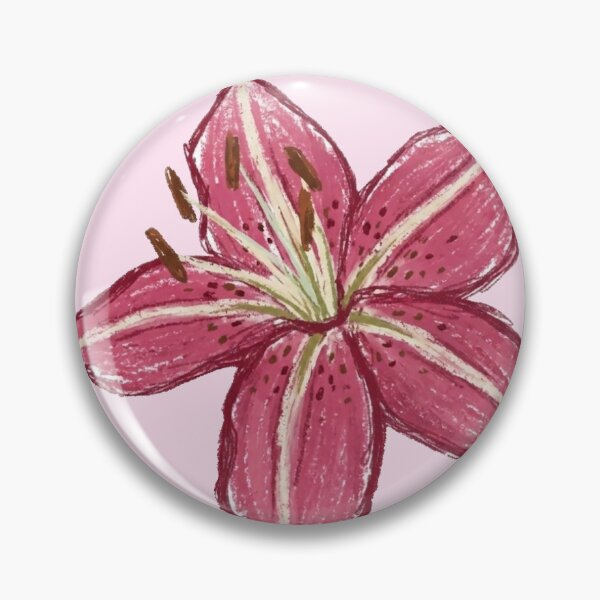 Item preview, Aesthetic Pink Lily Flower Textured Botanical Illustration designed and sold by BitDoodle.