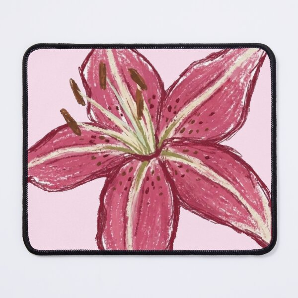 Item preview, Aesthetic Pink Lily Flower Textured Botanical Illustration designed and sold by BitDoodle.