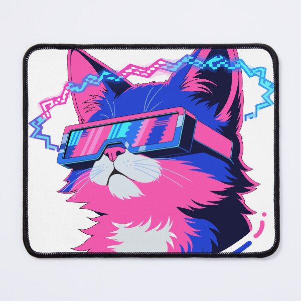 Item preview, Cyberpunk Neon Cat Sticker designed and sold by inkfusionhub99.
