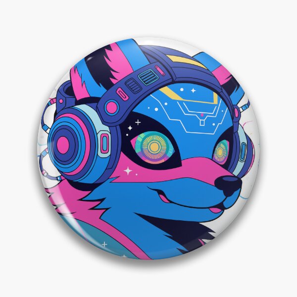 Item preview, Neon Cyber Fox Sticker designed and sold by inkfusionhub99.