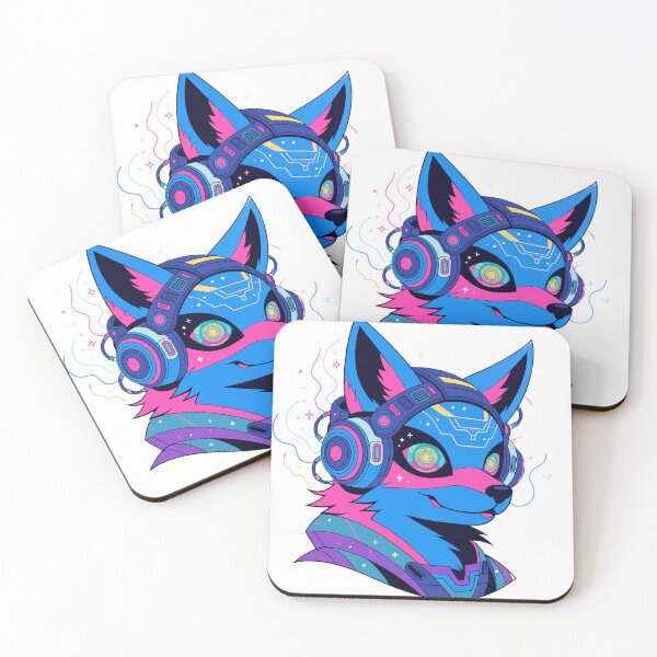 Item preview, Neon Cyber Fox Sticker designed and sold by inkfusionhub99.