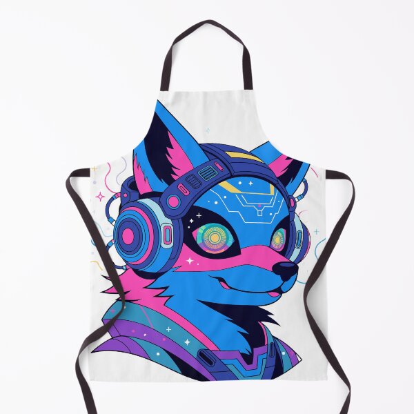 Item preview, Neon Cyber Fox Sticker designed and sold by inkfusionhub99.