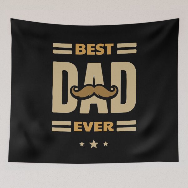 Item preview, Best Dad Ever Typography Poster T-Shirt Design Mustache Graphic Design designed and sold by AtonuHaque.