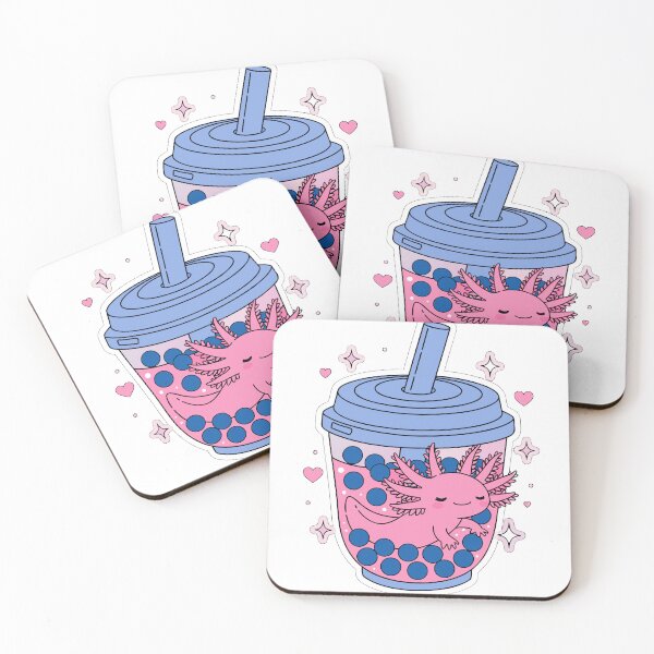 Item preview, Cute Bubble Tea Axolotl Sticker designed and sold by inkfusionhub99.