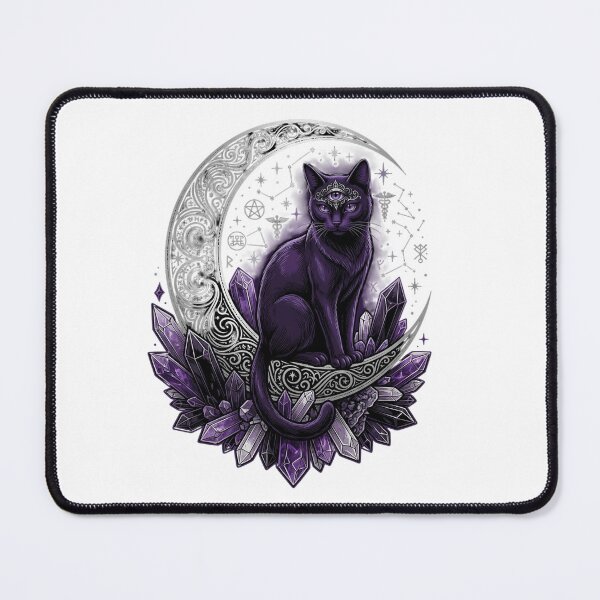 Item preview, Whimsigoth Mystical Black Cat Third Eye Crescent Moon Gothic Witchy designed and sold by AlexNik.