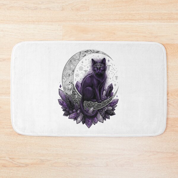 Item preview, Whimsigoth Mystical Black Cat Third Eye Crescent Moon Gothic Witchy designed and sold by AlexNik.