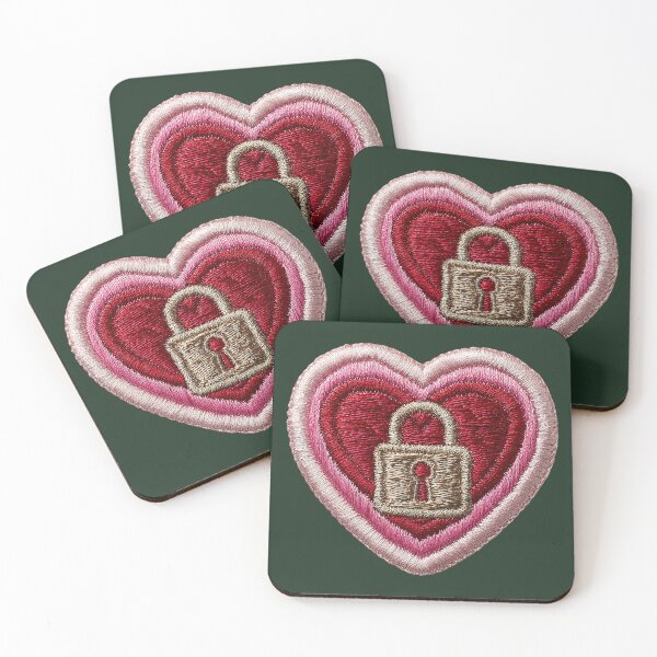 Item preview, Locked Heart Embroidery Patch designed and sold by MegaNovaArt.