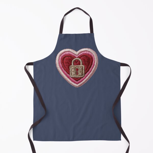 Item preview, Locked Heart Embroidery Patch designed and sold by MegaNovaArt.