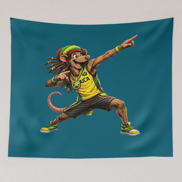 Item preview, Jamaican Pride Rasta Mouse - Lightning Bolt Pose designed and sold by digitalbob60.