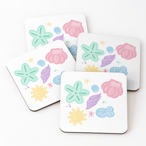 Item preview, Soft Pastel Beach Shells Illustration designed and sold by BitDoodle.