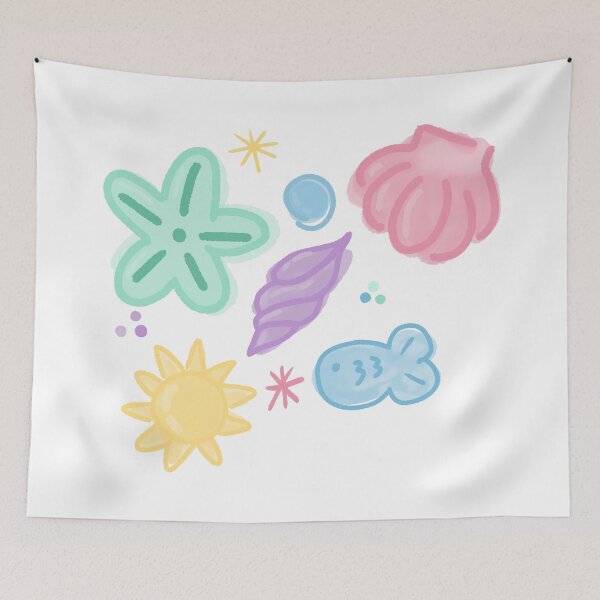 Item preview, Soft Pastel Beach Shells Illustration designed and sold by BitDoodle.