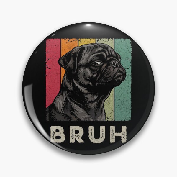 Item preview, Bruh Pug Dog Retro Vintage Distressed designed and sold by d247.