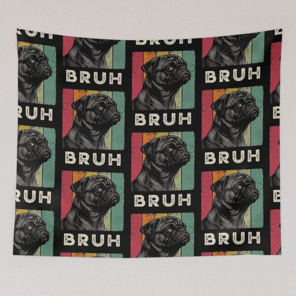 Item preview, Bruh Pug Dog Retro Vintage Distressed designed and sold by d247.