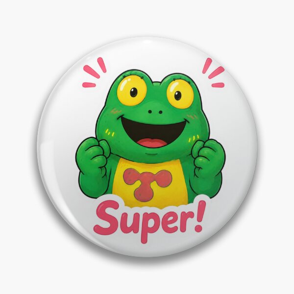 Item preview, Cute Frog Super Sticker | Kawaii Happy Frog Cartoon designed and sold by smartprintuk.