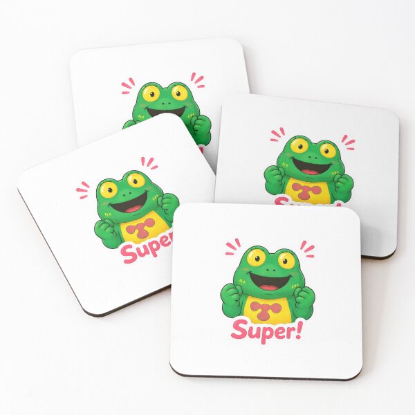 Item preview, Cute Frog Super Sticker | Kawaii Happy Frog Cartoon designed and sold by smartprintuk.