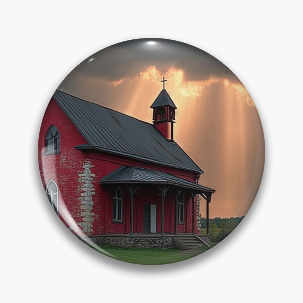 Item preview, Red Country Chapel Under Storm Light designed and sold by DukaveArt .