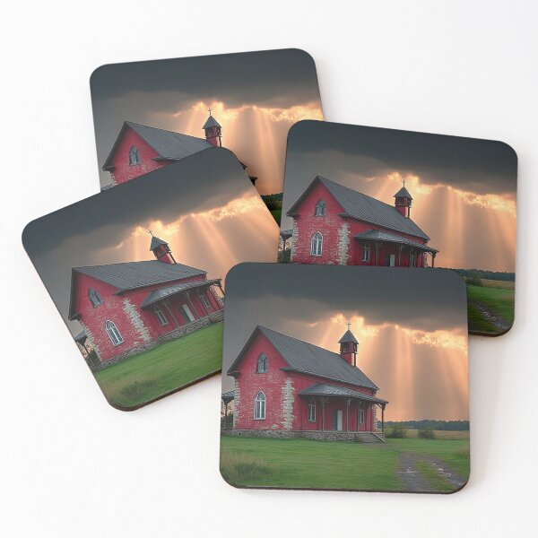 Item preview, Red Country Chapel Under Storm Light designed and sold by DukaveArt .